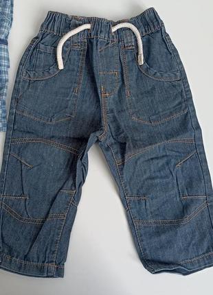 Детские джинсы 9-12 месяцев, next, легкие ддинсы, тонкие брюки 74-86