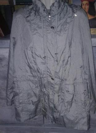 Куртка парка жатка  с капюшоном металик винтаж2 фото