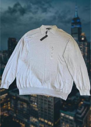 Бавовняний светр поло strellson оригінальний сірий