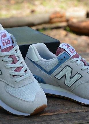 Оригинал new balance! кроссовки мужские светлые 574 модель ml574erf нью беланс2 фото