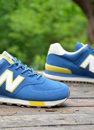 Оригинал new balance! кроссовки мужские синие 574 модель ml574jhp нью беланс1 фото