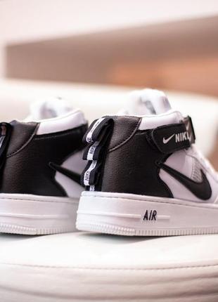 Распродажа! nike air force 1 mid кроссовки женские кожаные отличное качество кеды найк форс высокие кожа весенние осенние демисезонные демисезонные10 фото