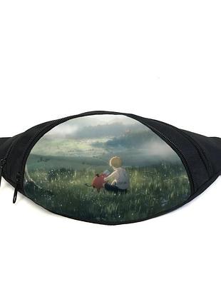 Поясная сумка бананка человек бензопила chainsaw man (gb сwm 029) gear bag черная