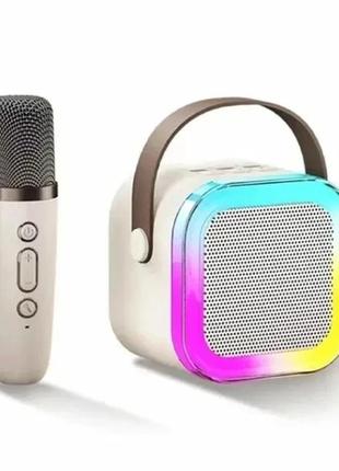 Караоке світлодіодний бездротовий на 2 мікрофони, аудіо мікрофон дитяче караоке speaker k126 фото
