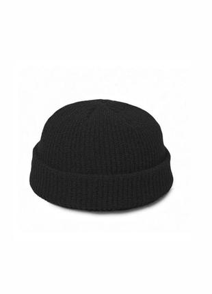 Новая шапка бини докер в черном цвете короткая шапочка