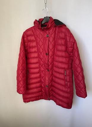 Куртка жіноча батал червона великий розмір на синтепоні стьобана batiny3 фото