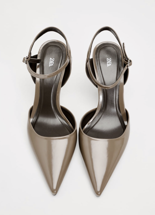 Лаковые лодочки слингбеки на каблуке