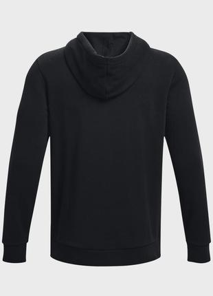 Under armour мужское черное худи ua essential fleece hoodie6 фото