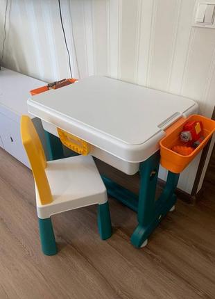 Дитячі меблі стіл і стілець для ігор у лего4 фото