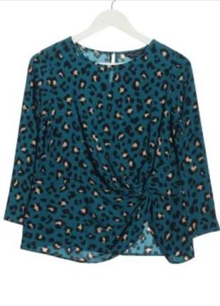 Женская блуза в анималистический принт лео, большой размер 52-54