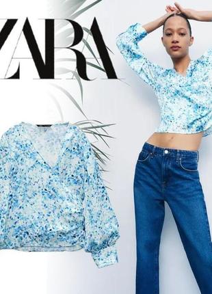 Новая сатиновая блузка zara атласная блуза на запах3 фото