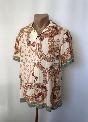 Гайка сорочка теніска яскрава в стилі версаче віскоза river island візерунок ланцюга