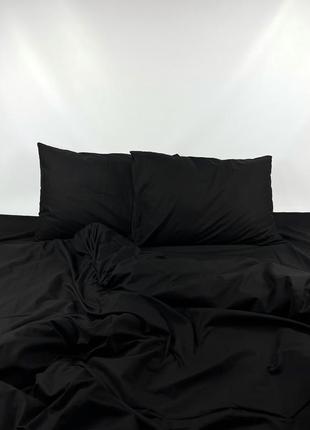 Комплект чёрного постельного белья бязь gold lux6 фото