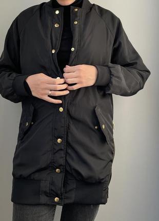 Черная женская курточка, бомпер в новом состоянии na-kd на осень, весну3 фото