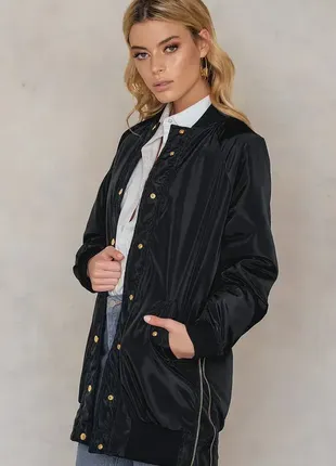 Черная женская курточка, бомпер в новом состоянии na-kd на осень, весну1 фото