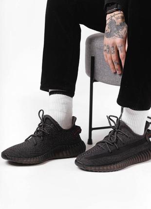 Кроссовки adidas yeezy boost 350 v2 black full reflective8 фото