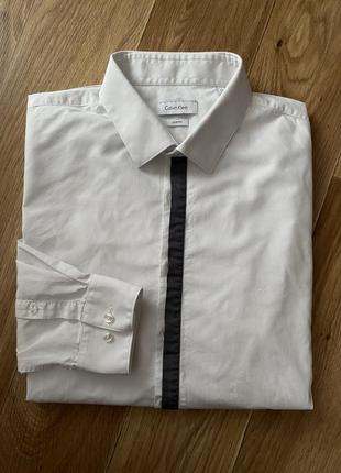 Рубашка белая приталенная calvin klein8 фото