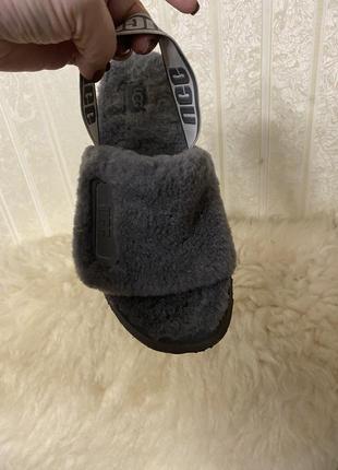 Женские тапочки на платформе ugg disco slide grey. оригинал6 фото