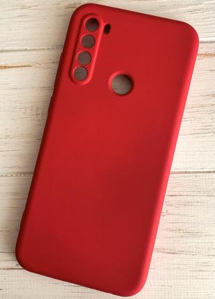 Силіконовий чохол для xiaomi redmi note 8t червоний soft silicone case full (бампер)