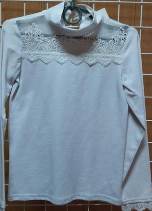 Гольф белый для девочки, школьный, праздничный 146 размер