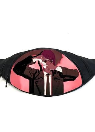 Поясная сумка бананка человек бензопила chainsaw man (gb сwm 039) gear bag черная