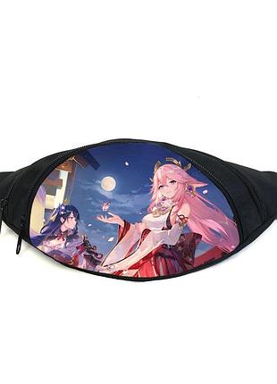 Поясная сумка бананка геншин genshin impact (gb gi 08) gear bag черная