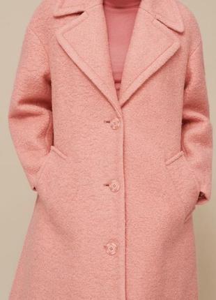 Пальто reserved, барбі пальто,рожеве пальто з шерсті4 фото