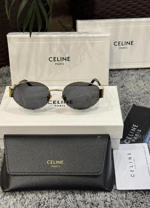 Стильні окуляри  в стилі celine gold/silver8 фото