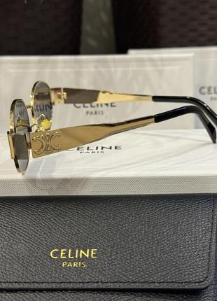 Стильні окуляри  в стилі celine gold/silver4 фото