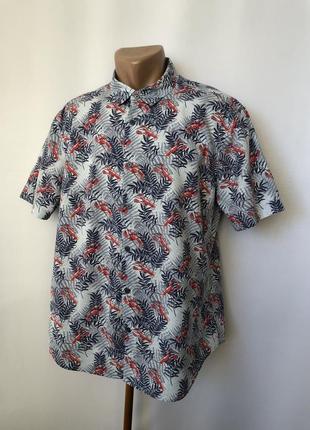 Гавайка рубашка гавайская тенниска с интересным принтом раки лобстеры хлопок