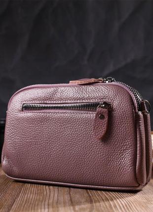 Чудова сумка-клатч у стильному дизайні з натуральної шкіри 22126 vintage пудрова8 фото