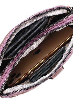Чудова сумка-клатч у стильному дизайні з натуральної шкіри 22126 vintage пудрова5 фото