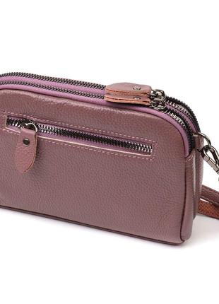 Чудова сумка-клатч у стильному дизайні з натуральної шкіри 22126 vintage пудрова2 фото