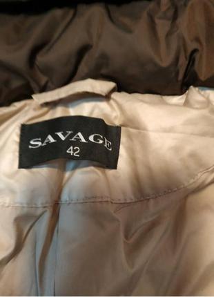Демисезонная женская куртка, бренд savage,новая, мех натуральная норка, капюшон съемный, размер 42.10 фото
