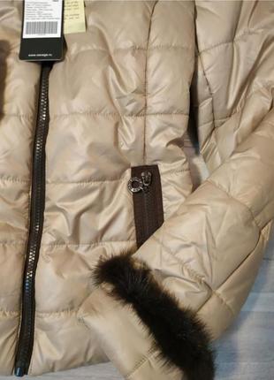 Демисезонная женская куртка, бренд savage,новая, мех натуральная норка, капюшон съемный, размер 42.3 фото
