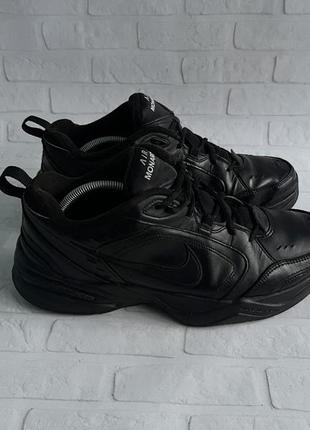 Чорные кожаные кроссовки nike air monarch 46 шкіряні кросівки оригинал