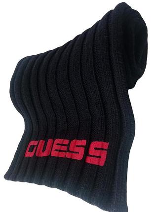 Брендовый тёплый длинный шерстяной шарф guess оригинал6 фото