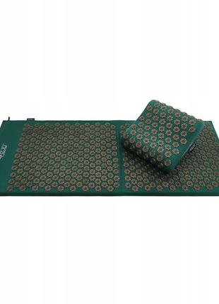 Килимок акупунктурний з подушкою 4fizjo ergo mat xl аплікатор кузнєцова 4fj0385 navi green/gold5 фото