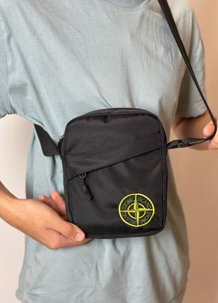 Мужская сумка барсетка stone island через плечо | тканевый мессенджер стон айленд