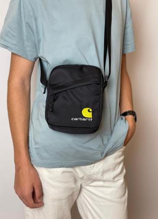 Мужская сумка carhartt через плечо | тканевый мессенджер барсетка кархартт3 фото