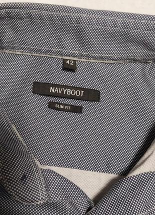 Качественная стильная брендовая рубашка navyboot slim fit