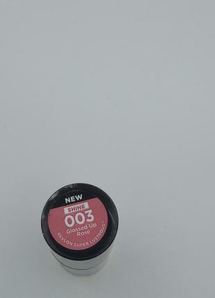 Губна помада revlon super lustrous glass shine 003 gloss up rose 3,1 г  блисков для губ6 фото