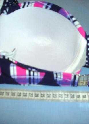 Верх от купальника раздельного топ лиф бюст чашка 80 c d фиолетовый розовый 36 с д3 фото