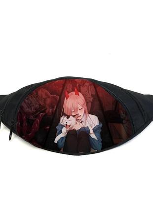 Поясная сумка бананка человек бензопила chainsaw man (gb сwm 037) gear bag черная