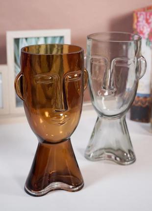 Скляні стильні вази 23,5 см.1 фото