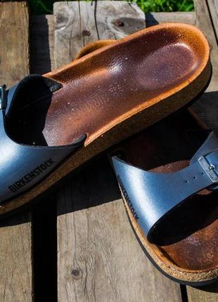 Оригинал, кожа, ортопедические шлепки birkenstock