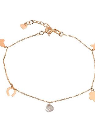 Стильный золотой браслет на руку с подвесками женский браслет из золота цепочка на руку золото 17-20см