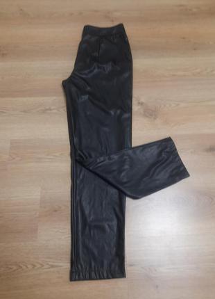 Кожаные прямые брюки брюки экокожа2 фото