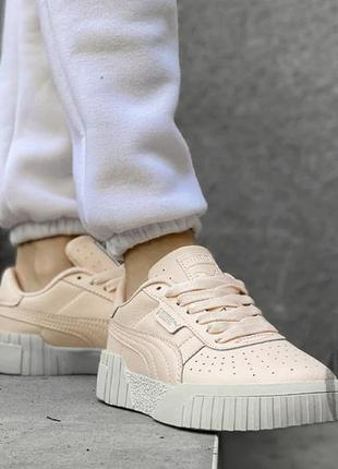 Puma cali emboss shop cream tan
