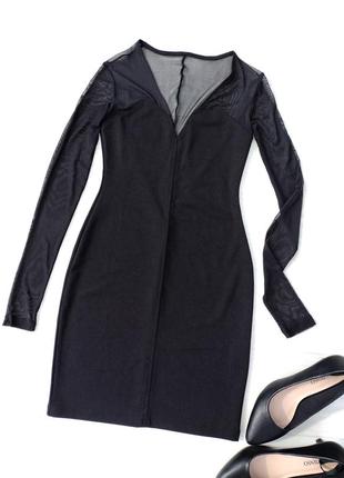 Облегающее чёрное платье с сеткой ivyrevel скандинавия